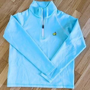 Authentic Masters Girls Half-Zip – Aqua Blue, 2025 Augusta, NWOT